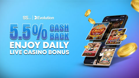 5.5% Daily Cashback on Evolution Games: Only at S5 Casino