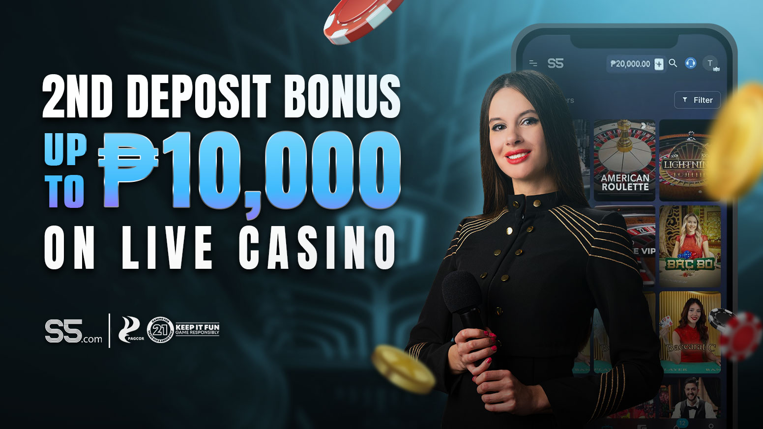 Live Casino 50% Second Deposit Bonus 