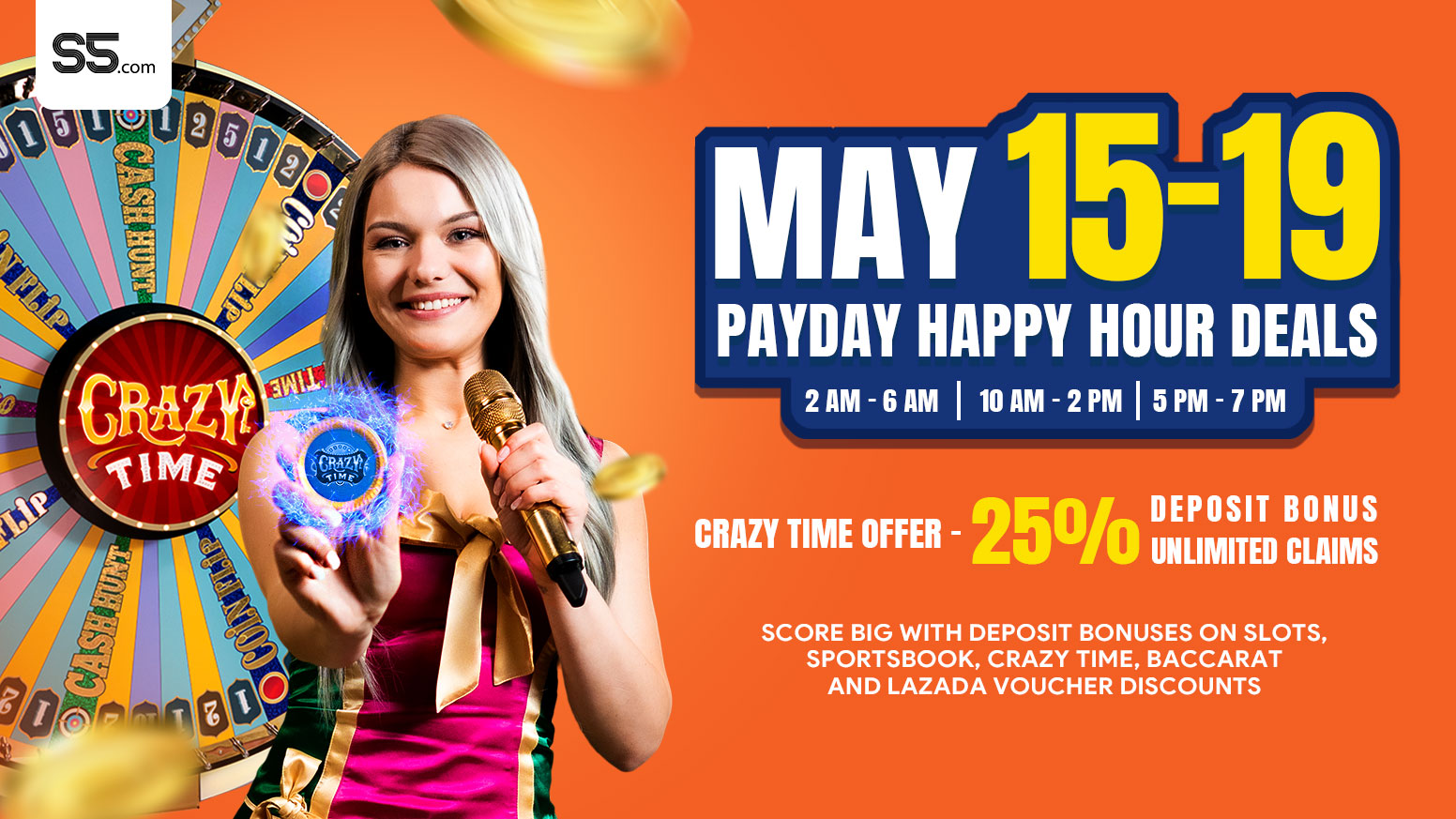 Crazy Time Special: Payday Happy Hour at S5.com 