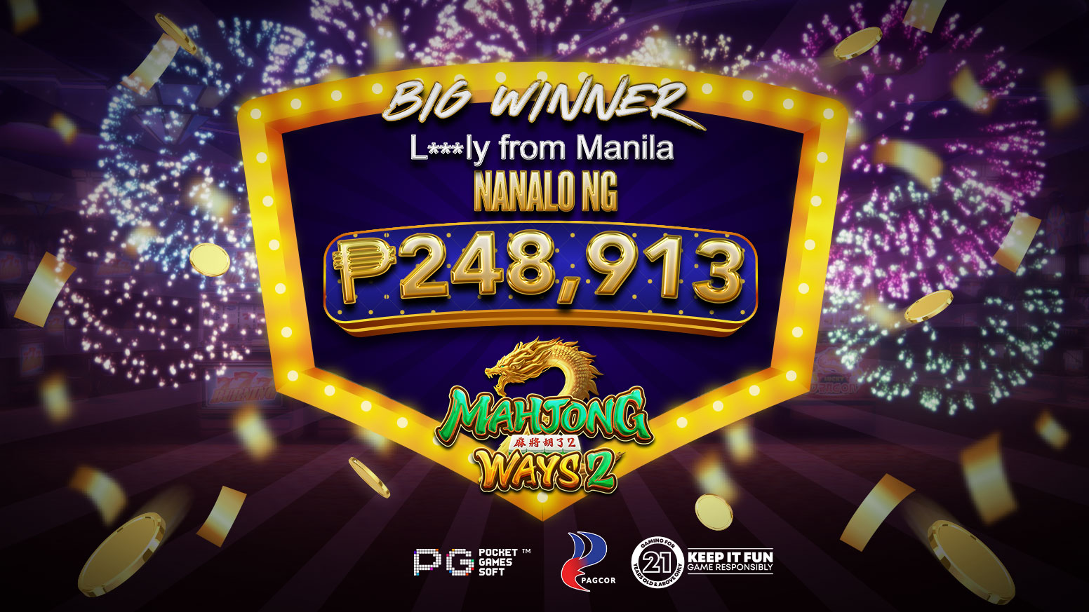 Mahjong ₱248,913 Winner