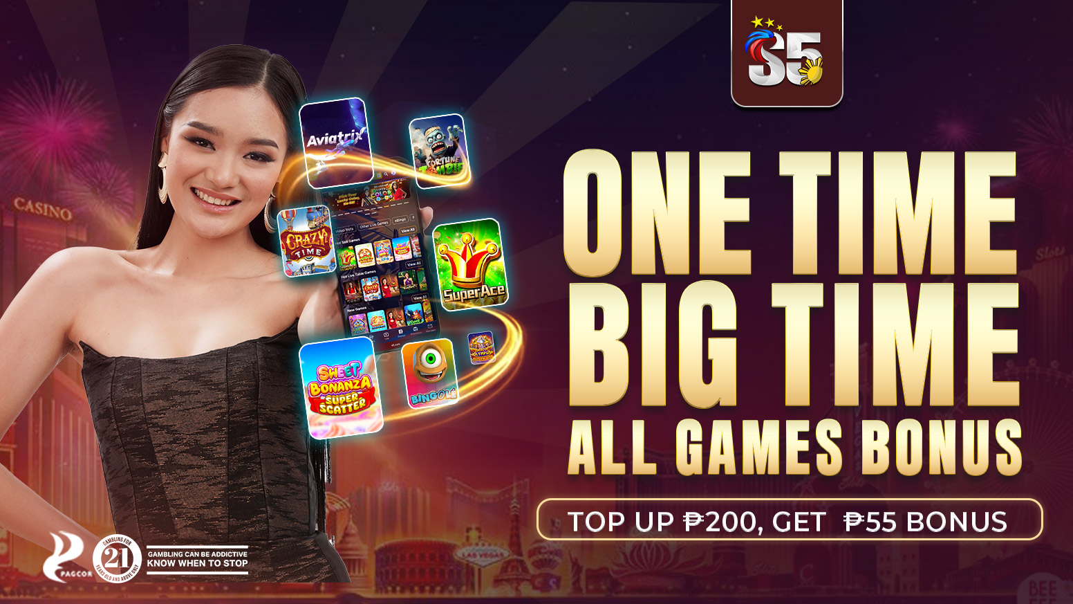 ONE TIME, BIG TIME ALL GAMES BONUS!
