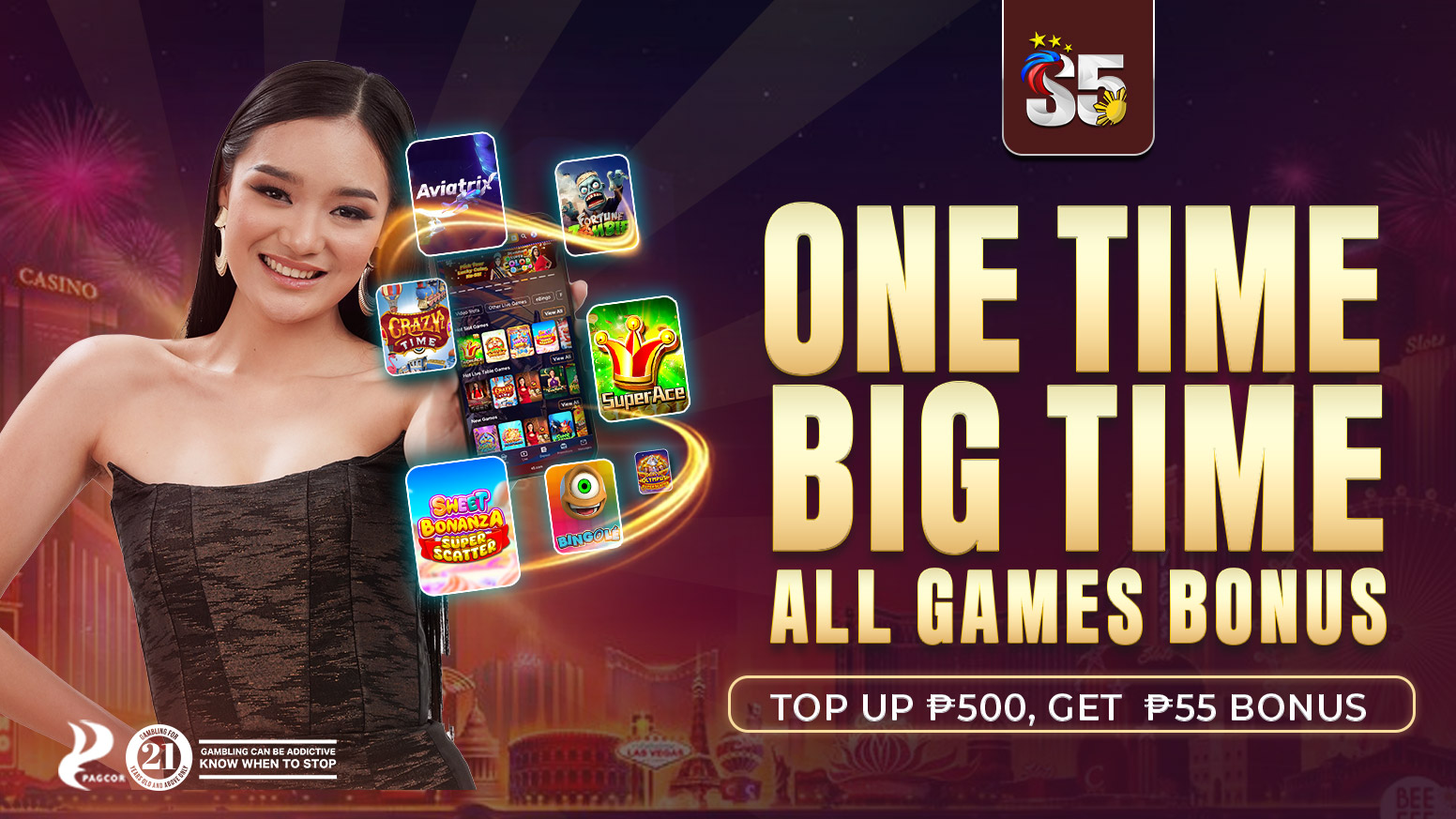 ONE TIME, BIG TIME ALL GAMES BONUS!